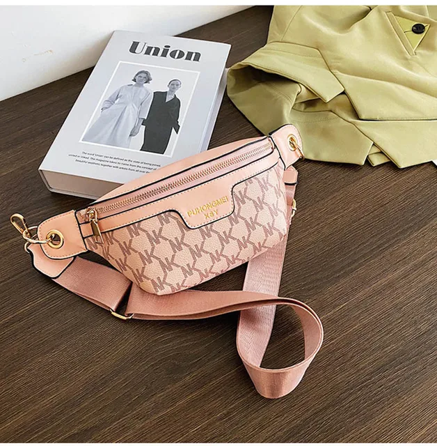 Fashion Chain Waist Bags Female Waist Pack Ladies Strap Crossbody Canvas  Bags Printed Letter Plaid Pattern Fanny Pack for Women - AliExpress