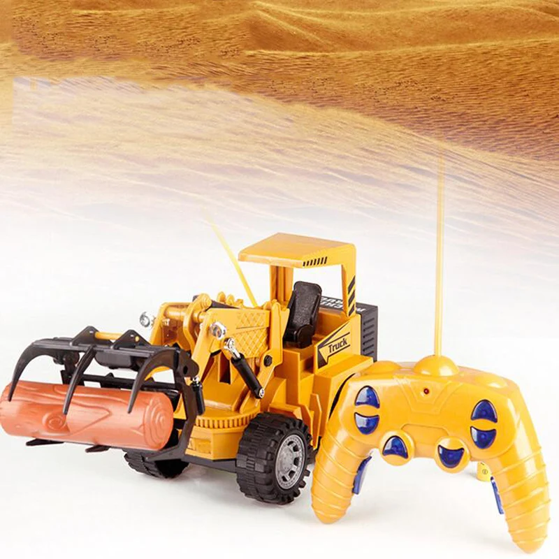 

1:24 Remote Control car Toy Engineering Vehicle Simulation Clip Wood Car 5 Channel Grab Wooden Truck Model Children Boy Toy