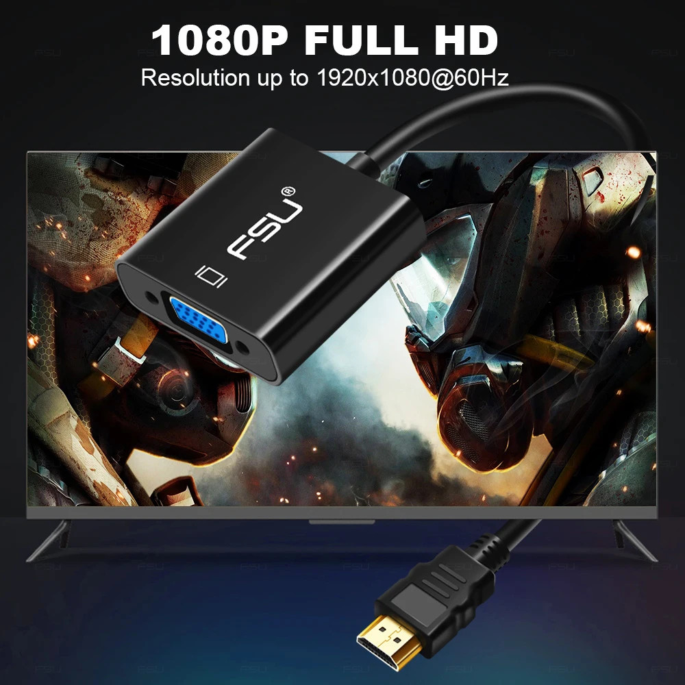 HDMI в VGA адаптер VGA HDMI конвертер 1080P штекер в Famale с силовым аудио кабелем для Xbox PS4 PC HDTV DVD ноутбука планшета