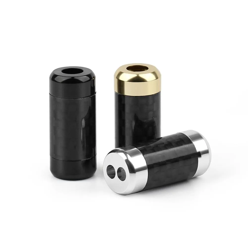 30PCS Earphone Y Splitter 2 3mm Mini Carbon Fiber Audio Jack Wire Connector Cable Adapter HiFi Stereo Headphone Plug SilverBlack