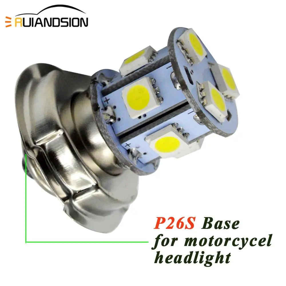 2 шт. DC 10 80V 6V 12V мотоцикл P26S 3W светодиодный 9SMD 5050 Мотоцикл головной светильник
