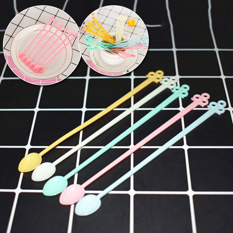 30 шт./лот смешанные цвета пластиковая Милая ложка для дозирования Ювелирный