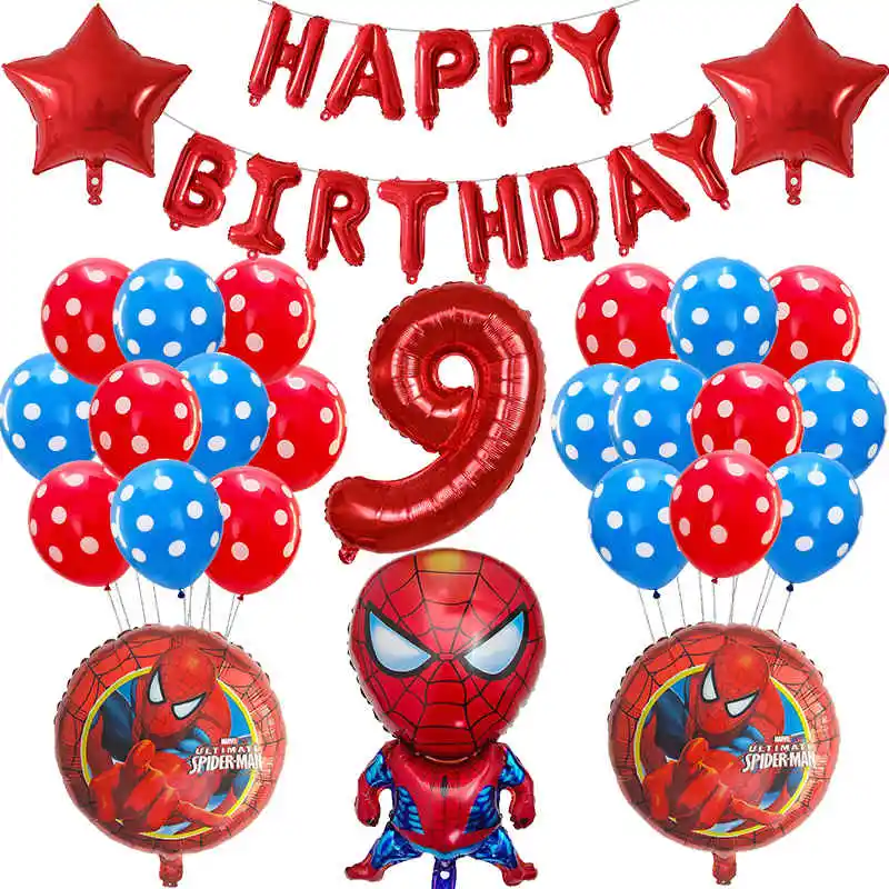Spiderman Foil Helium Balloons Birthday Party Decoration 39pc Sadoun.com
