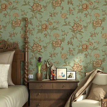 

100x53cm Pastoral Style Large Flower Non-woven Wallpaper DIY Home Decor Supplies For Living Room TV Background Wall