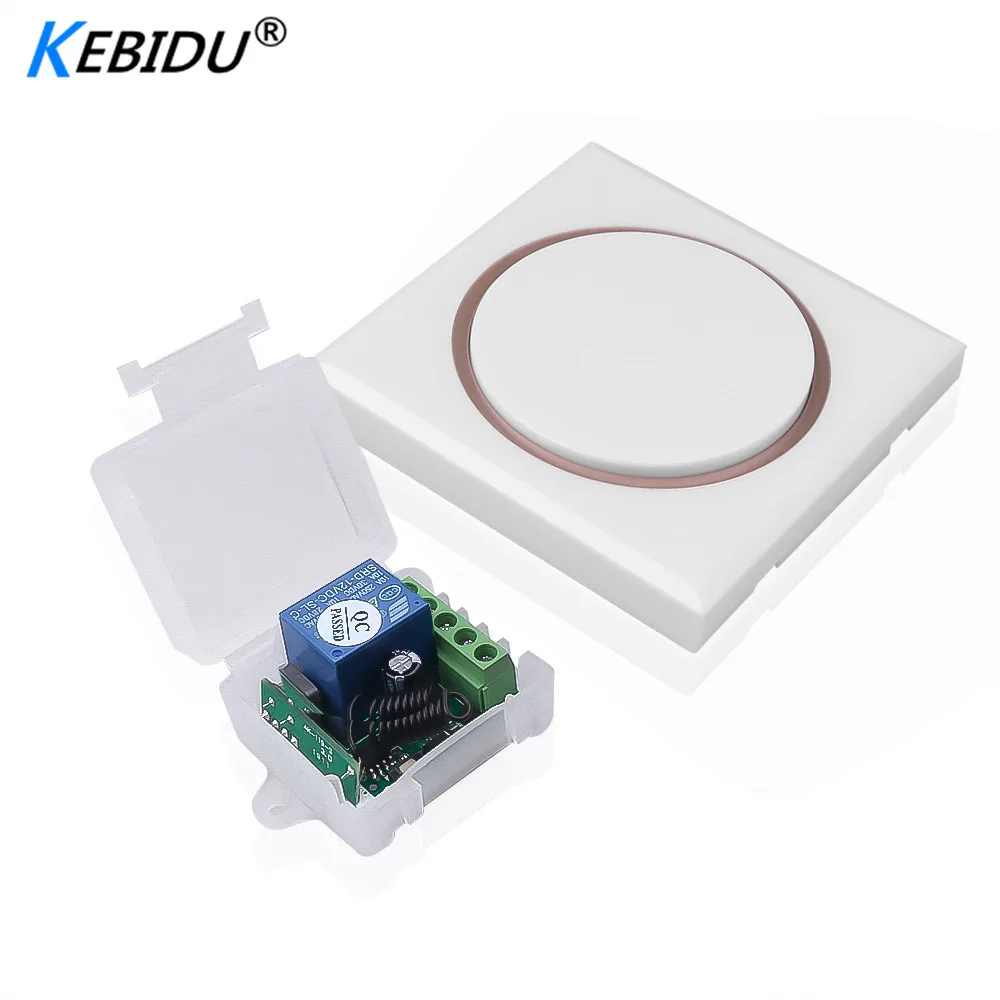 

Kebidu 433Mhz Wireless RF Remote Control Switch DC 12V/AC 220V 85V 86 Panel Lamp Light LED Bulb Wireless Switch For Light