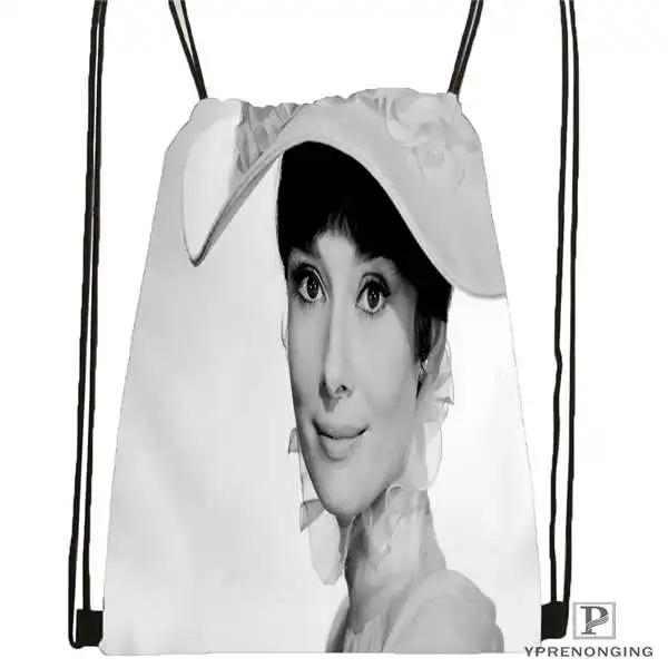 

Custom Audrey-Hepburn-Inspirational- Drawstring Backpack Bag Cute Daypack Kids Satchel (Black Back) 31x40cm#20180611-02-69