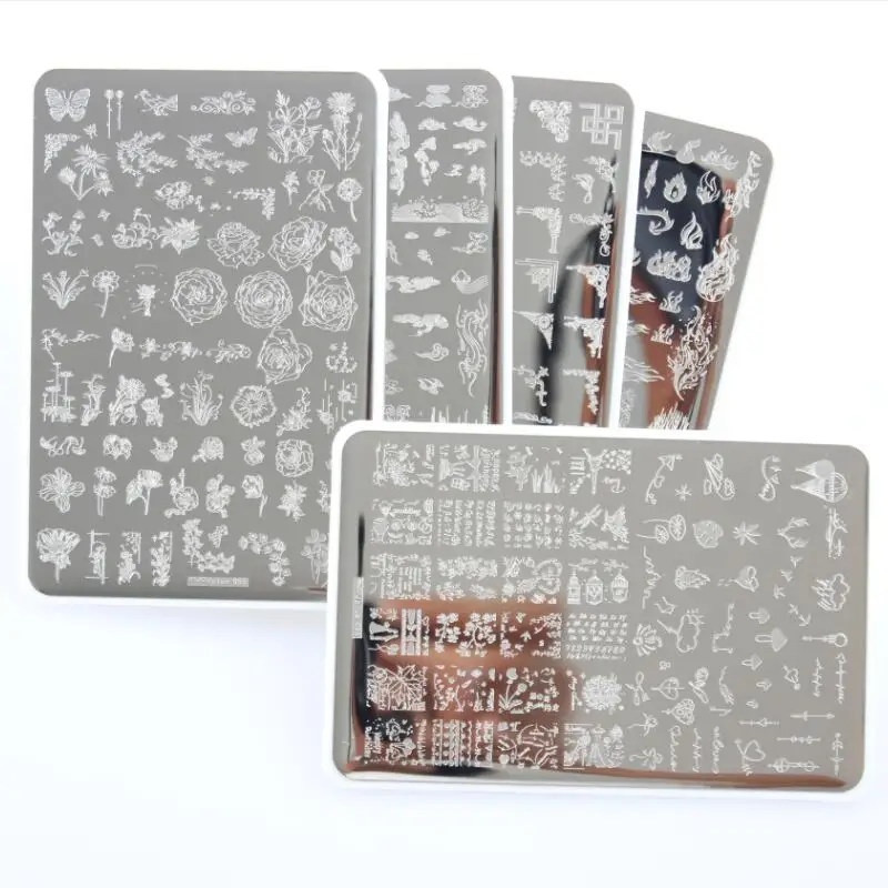 1PC**9.5X14.5cm Nail Art Stamping Plate 304 Stainless Steel Templates  Plates Image--Unique Design/Lace design nail Stamp Plate