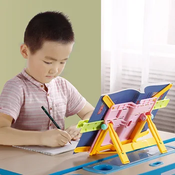 

School Stationery Plastic Frame Reading Bookshelf Document Recipe Shelf Adjustable Bookend Stand Portable Reading Bookshelf