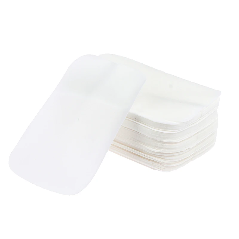 Papel desinfectante para jabón de manos, Mini láminas aromáticas desechables para jabón espumoso, 100 Uds., 5,6x3,6 cm