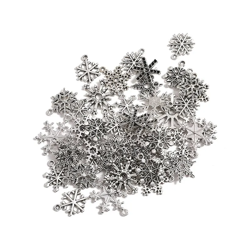 

Mix Size Antique Silver Santa Claus Snowflake Charms Zinc Alloy Pendant For Jewelry Making