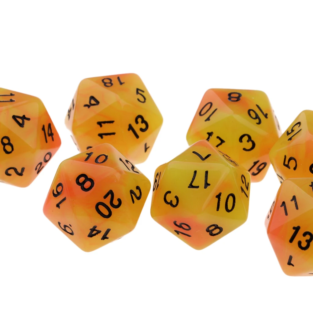 10PCS Night Luminous Dice Role Playing Game D20 Dice for Dungeons &Dragons DND Role Playing Game Dices