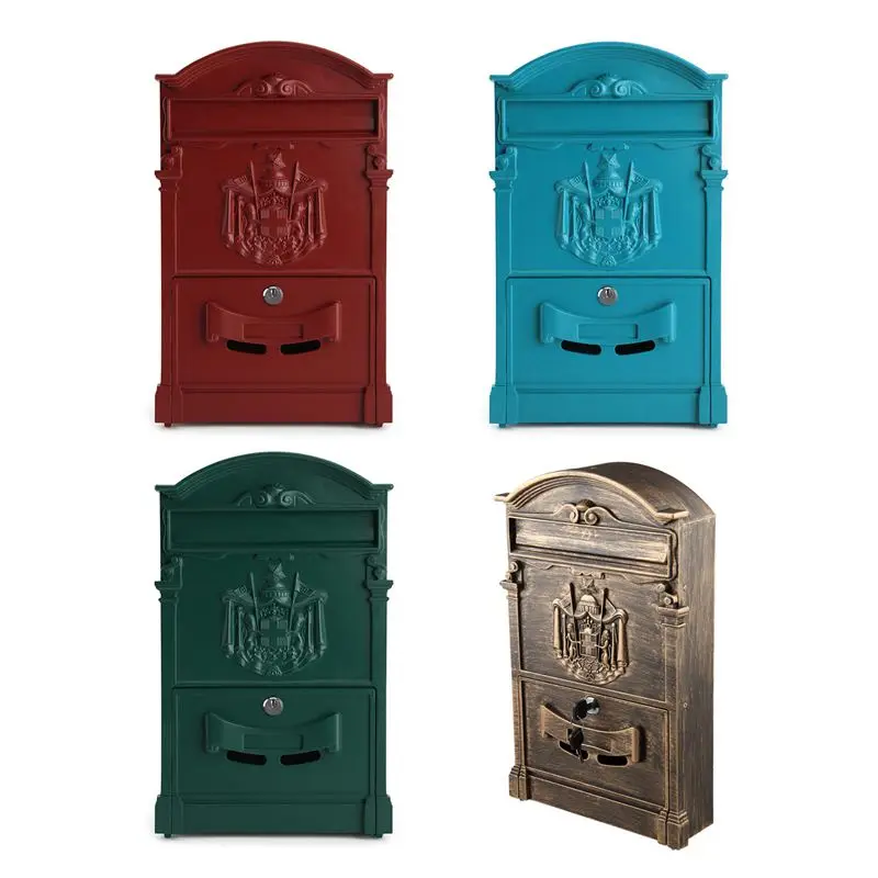 LOCKABLE SECURE POSTBOX LETTERBOX WALL MOUNTED STAINLESS MAIL POST LETTER BOX Model:Bronze | Дом и сад