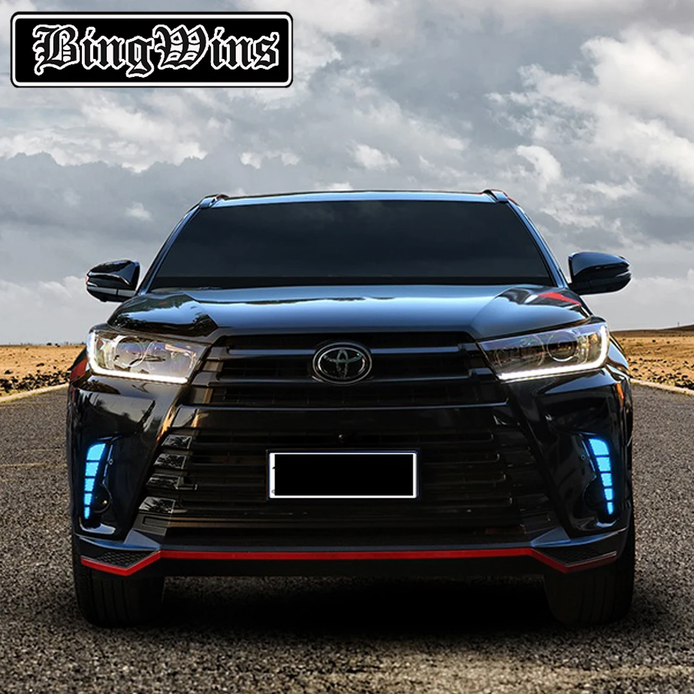 

Car Styling for Toyota Highlander 2018 Modification of Streamliner Tablets for 2018 Meter Stone Lens LED Day Lights
