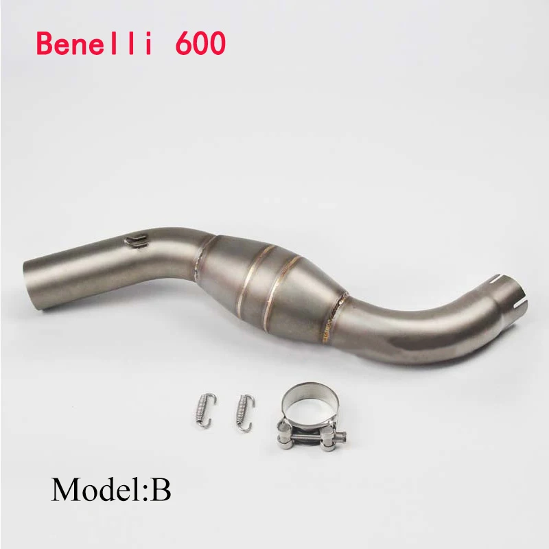 Для Benelli600 выхлопная система труба средняя связь Соединительная труба мотоцикл 51 мм из нержавеющей стали вентиляционная труба скольжения на мото побега - Цвет: B