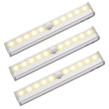 

3X PIR LED Recessed Light KüChenLamp Schranklicht Light Bar Motion Detector