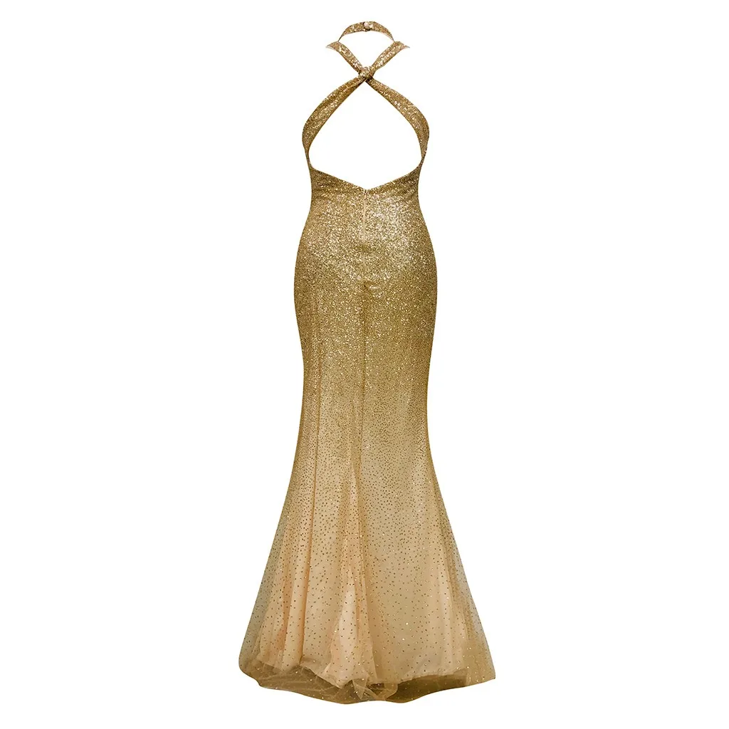 Элегантное платье для ночного клуба, новинка, Vestidos De Festa, женские сексуальные платья, Золотое блестящее длинное вечернее платье макси, весенние Вечерние платья# J30