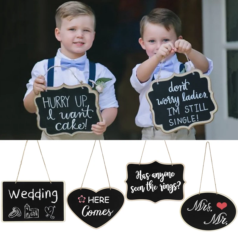 Rustic Wedding Wooden Blackboard Mr Mrs Bridal Shower Decoration Photobooth Birthday Party DIY Home Decor Sign Message Board