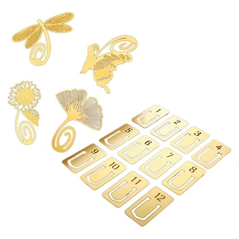 

Pack Of 8 Cute Cartoon Art Metal Gold Bookmarks Bookmark Reading & 12Pcs Bookmark Clips Cute Numbers Plated Metal Bookmarks Stat