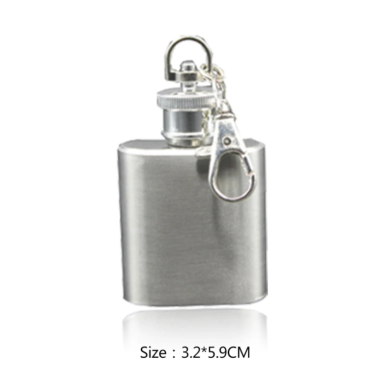 With Keychain Заказная 1 унция Бутылка для виски вина из нержавеющей стали ликер хип фляжка дорожный брелок с бутылкой вина шампанского напиток посуда Бесплатный логотип - Цвет: With Keychain