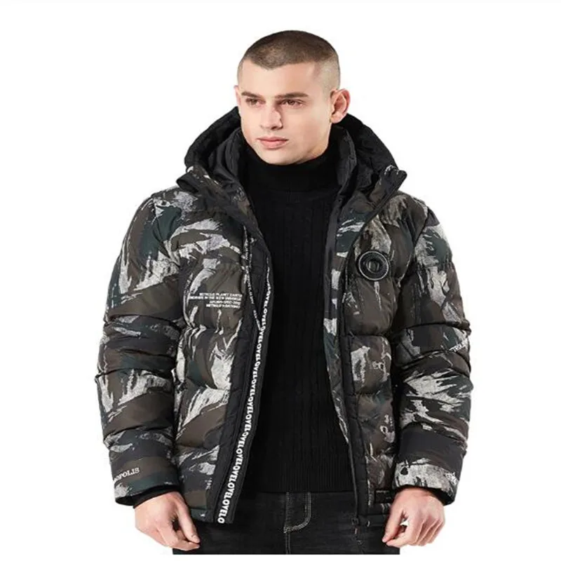 

XIU LUO 2019 Winter Hot Fashion Camouflage Jackets Men Hooded Casual Men's Parkas Coats Military Thicken Warm Male Overcoat