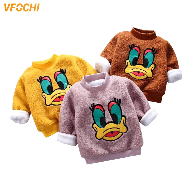 VFOCHI/толстовки для девочек зимний очень плотный детский пуловер с длинными