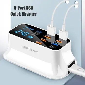

8 Ports Led Display USB Charger For Android iPhone Adapter Phone Tablet Fast Charger For xiaomi huawei samsung