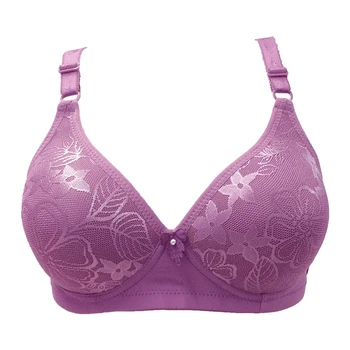 

Plus Size 36-44Women Wire Free Flowers Bras Woman Wireless Push Up Comfortable Without Steel Ring Underwear