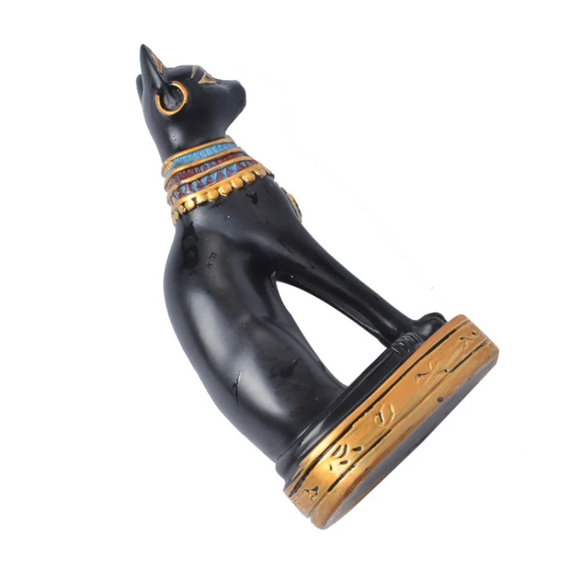 Мини смолы Египетский статуя кота ручной резной Коллекционные Фигурки кошка Бог декоративное украшение для дома автомобиль отель дисплей