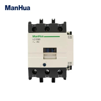 

ManHua 3P LC1D80 220-230V Motor Protective Magnetic Electric Contator AC Contactor Three Phase Conactor with Motor Control