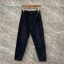 Осень и зима бурение горячие новые женские дикие уличные джинсы 1028