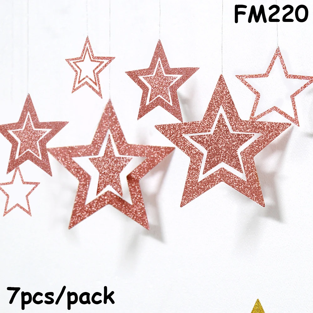 Rosegold Creative Hollow Five-Pointed Star Ornaments Party Supplies Christmas Birthday Wedding Holiday Scene Arrange Decoration - Цвет: FM220