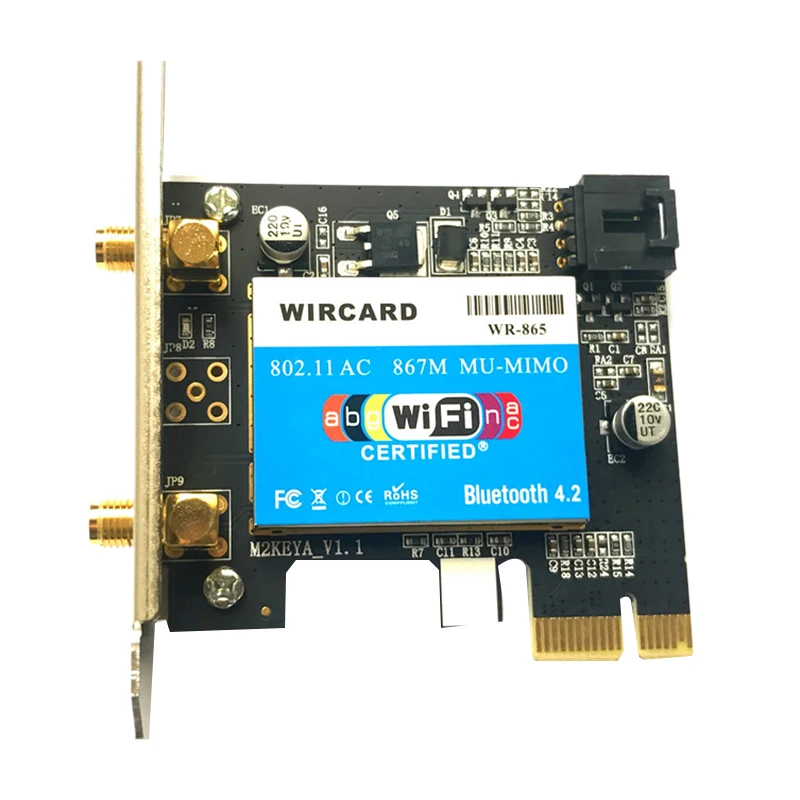 WIRCARD беспроводной-AC 8265 867 Мбит/с 802.11AC двухдиапазонный Настольный PCI-E WiFi адаптер PCI Express карта для Intel 8265AC+ Bluetooth 4,2