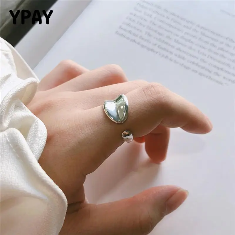 YPAY 100% настоящее 925 пробы серебряные открытые кольца для женщин Япония Корея INS