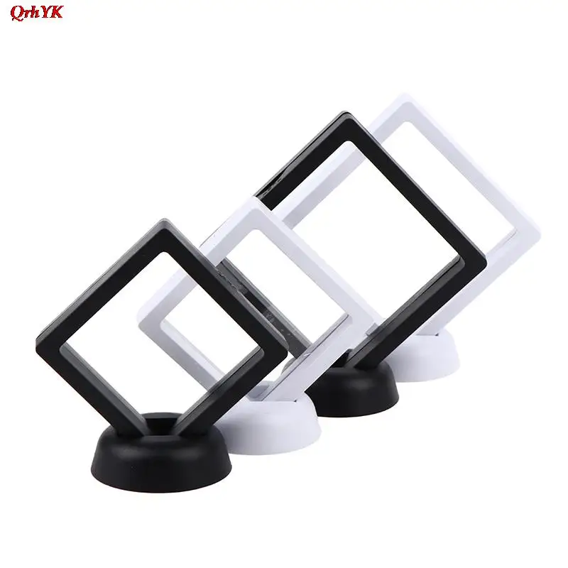 3D Floating Picture Frame Shadow Box Jewelry Display Stand Ring Pendant Holder Protect Jewellery Stone Presentation Case