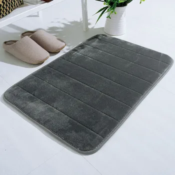 

Bath Mat Bathroom Non Slip Carpet Rug Absorption Memory Foam Bathroom Mat Kitchen Door Floor Coral Fleece 40*60cm #15