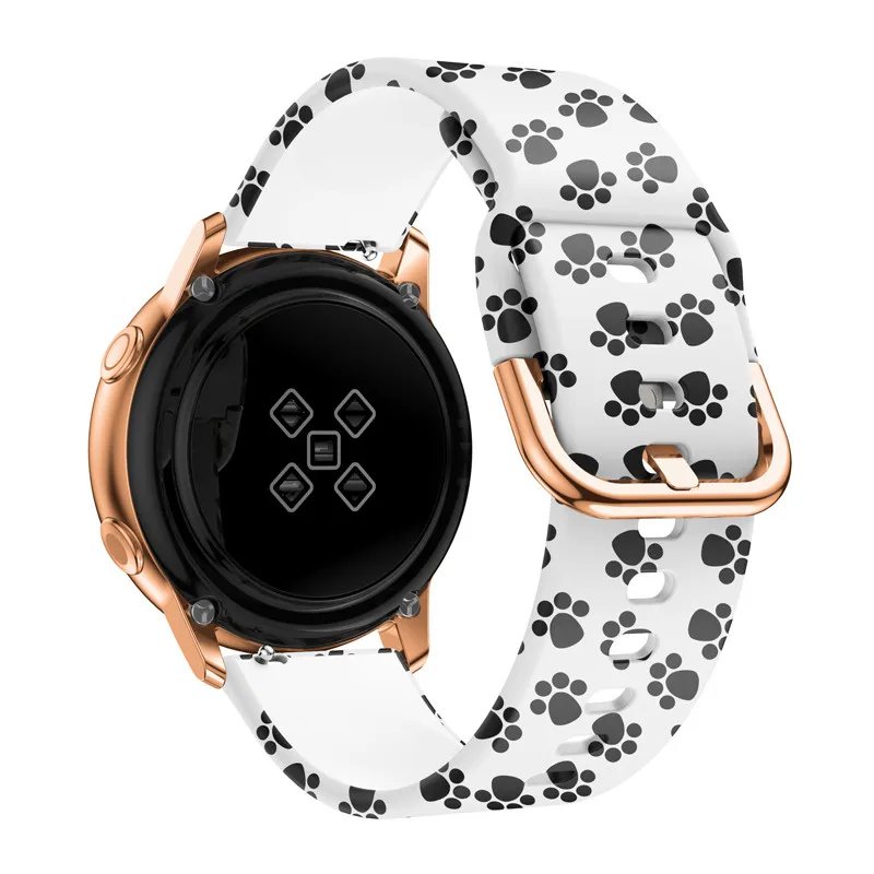 Ремешок силиконовый для наручных часов спортивный браслет с принтом Samsung Galaxy watch 3