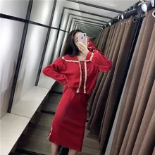 2020 New Winter Women Sets Peter Pan Collar Regular Full Two Piece Set Fashion Solid Full Length Black Red Single Breasted 2020 New Winter Women Sets Peter Pan Collar Regular Full Two Piece Set Fashion Solid Full Length Black Red Single Breasted