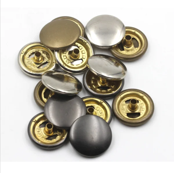 Free shipping 10mm 200sets/lot four part brass metal button spring snap button silver, bronze, black FP-005