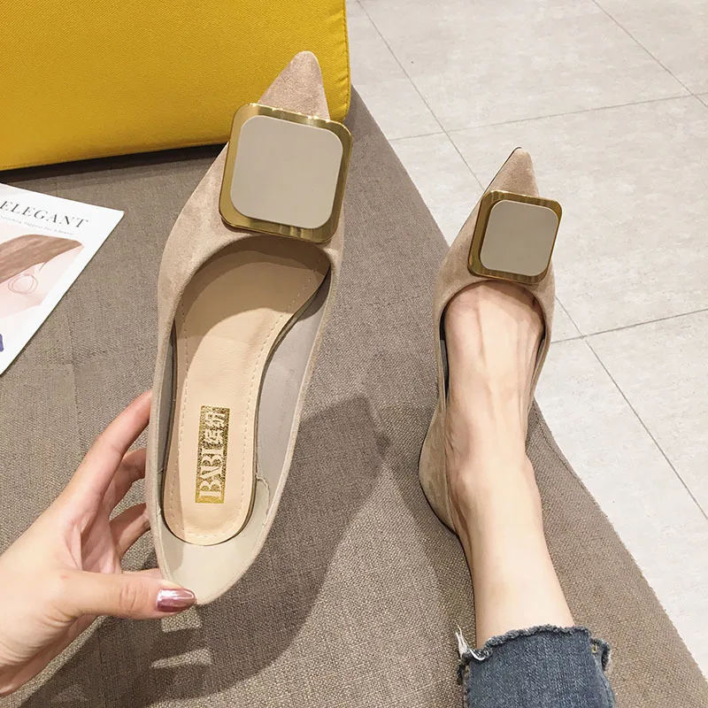 2022 New Spring and Autumn Flat Shoes Fashion Square Toe Fresh Color Office Ladies Shoes Loafers Ladies Flat Driving Shoes