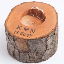 Свадебных церемоний и Обручение традиции, коробка для колец рустикальная Свадьба рустикальная свадьба, подносящего Кольца На заказ имя, дата с кольцом-держателем Декор