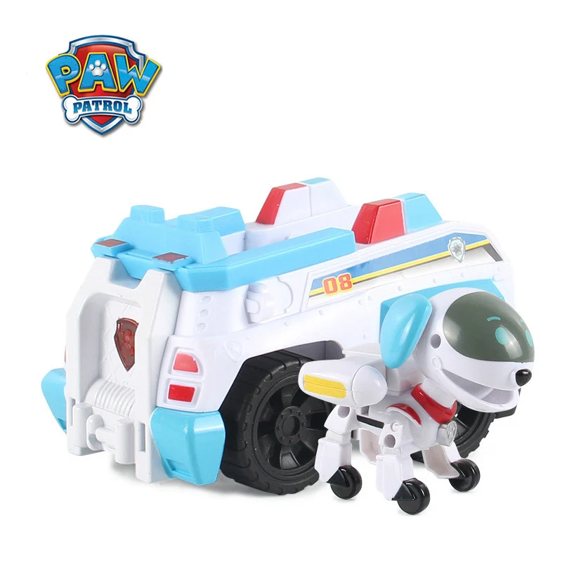 Paw Patrol деформация оттягивающийся музыкальный автомобиль кукла из ПВХ Модель персонажа игрушки Детский праздничный подарок трекер 3p11