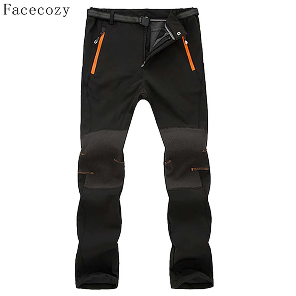 Facecozy Men Winter Outdoor Inner Fleece Pants Autumn Men Windproof