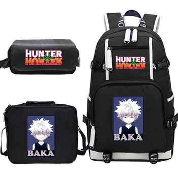 

Mochila 3pcs/set HUNTER X HUNTER Print School Bags for Teenager Girls Kids Cartoon Anime School Backpack Bag Student Bookbags