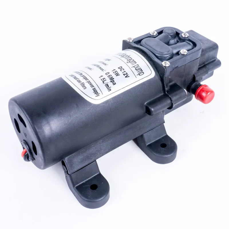 

DC 12V 0.6Mpa 1.5L/min 15W Electric High Pressure Self Priming Small Water Pump Diaphragm Pump Mini Tool for Caravans