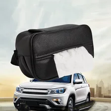 Автомобильный тканевый держатель высокого качества из искусственной кожи черного цвета с подвеской и подлокотником, автомобильная тканевая сумка со скрытой молнией, автомобильная тканевая коробка