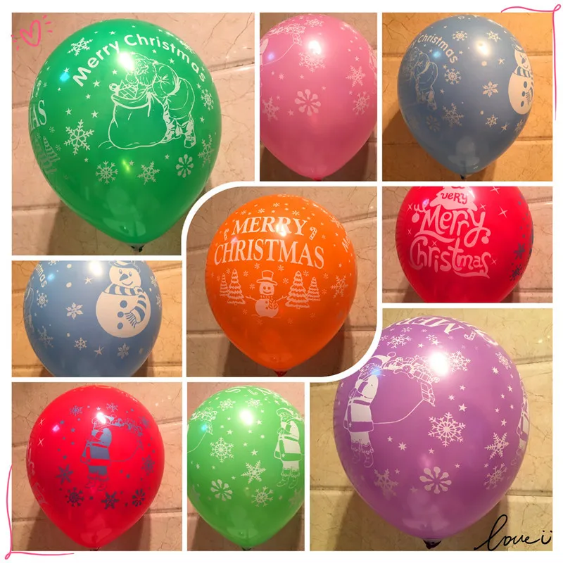 

30/50Pcs 12inch 2.8g Snow Christmas Tree Printed Balloons Happy New Year Christmas Decoration Balloon Kids Toy Air Balls Globos
