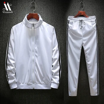 

2019 New Brand Men Sportswear Sets Running Sports Fitness Tracksuit Male Sweatshirt+Sweatpant Gym Clothing Trainingspa Mannen