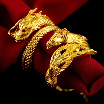 

Dragon Phoenix Couples Wedding Rings Adjustable Jewelry Wholesale
