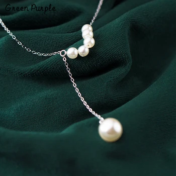 

Pearl Necklace 925 SilverJewelry Minimalism Pendants Elegant Chocker Kolye Vintage Boho Bijoux Femme Collier Necklace for Women