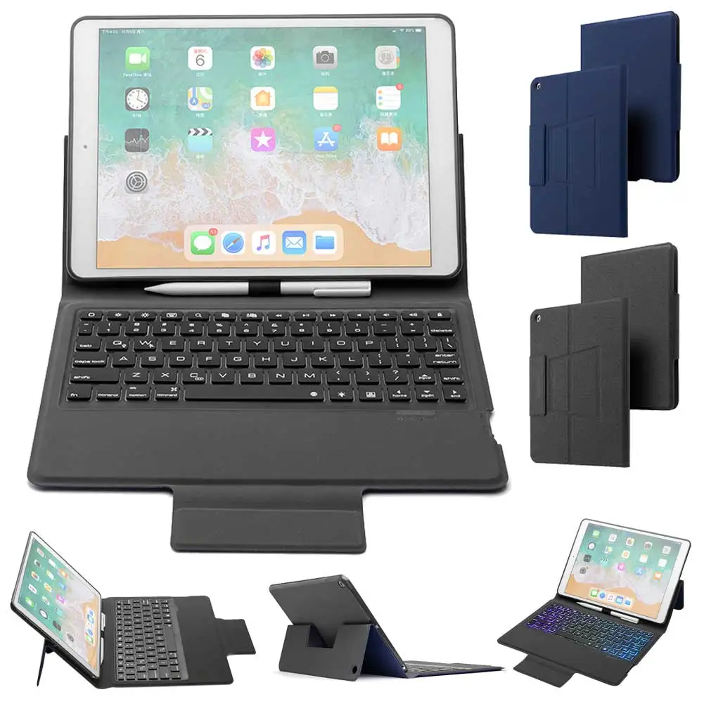 Беспроводная клавиатура чехол для iPad 10,2 дюймов чехол подсветка клавиатура чехол для iPad 10," из искусственной кожи противоударный чехол